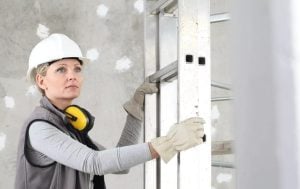 Construction worker wearing PPE hearing protection