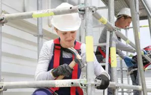 Scaffolders working at heights